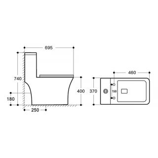 Azario Teano AZ-8621 напольный унитаз